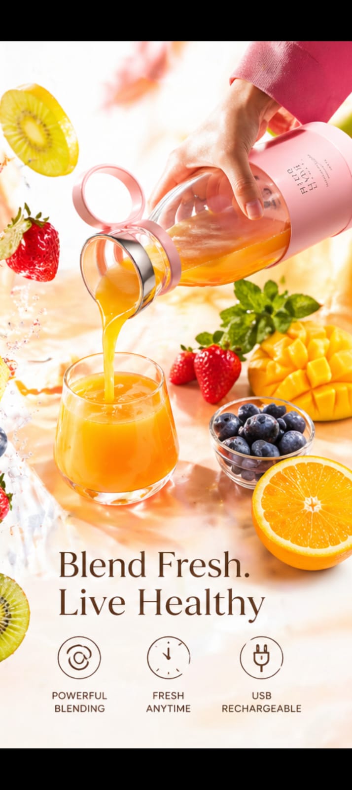 Portable and Electric Blender Bottle Juicer