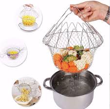 Vegetable Frying, Foldable Strainer, Chef Basket 12 IN 1
